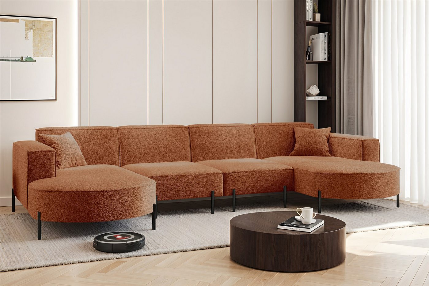 Fun Möbel Wohnlandschaft Sofa U-Form VALENCIA XL in Stoff, Für Saugroboter geeignet! Fun Möbel Wohnlandschaft Sofa U-Form VALENCIA XL in Stoff, Für Saugroboter geeignet! von Fun Möbel