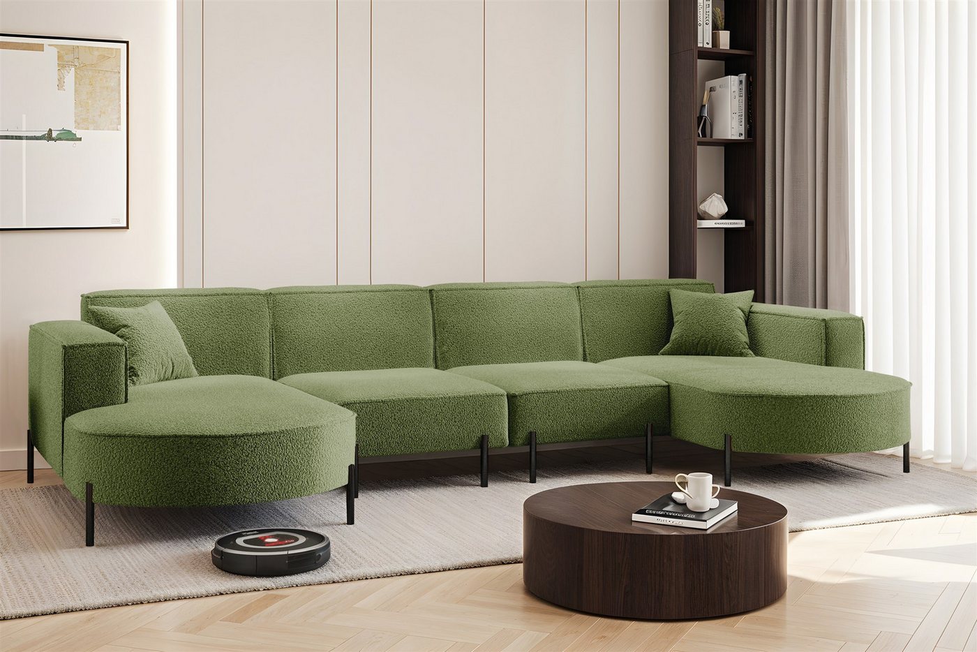Fun Möbel Wohnlandschaft Sofa U-Form VALENCIA XL in Stoff, Für Saugroboter geeignet! Fun Möbel Wohnlandschaft Sofa U-Form VALENCIA XL in Stoff, Für Saugroboter geeignet! von Fun Möbel