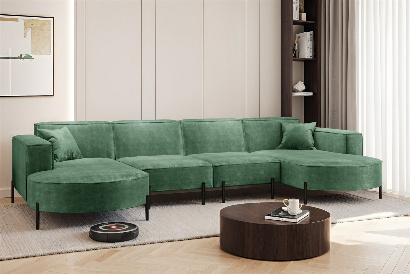 Fun Möbel Wohnlandschaft Sofa U-Form VALENCIA XL in Stoff, Für Saugroboter geeignet! Fun Möbel Wohnlandschaft Sofa U-Form VALENCIA XL in Stoff, Für Saugroboter geeignet! von Fun Möbel