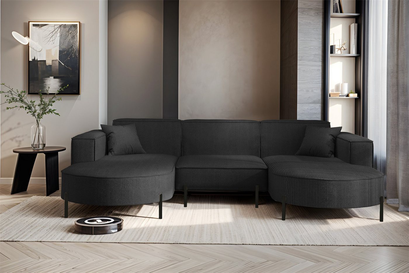 Fun Möbel Wohnlandschaft Sofa U-Form VALENCIA in Stoff, Für Saugroboter geeignet Fun Möbel Wohnlandschaft Sofa U-Form VALENCIA in Stoff, Für Saugroboter geeignet von Fun Möbel