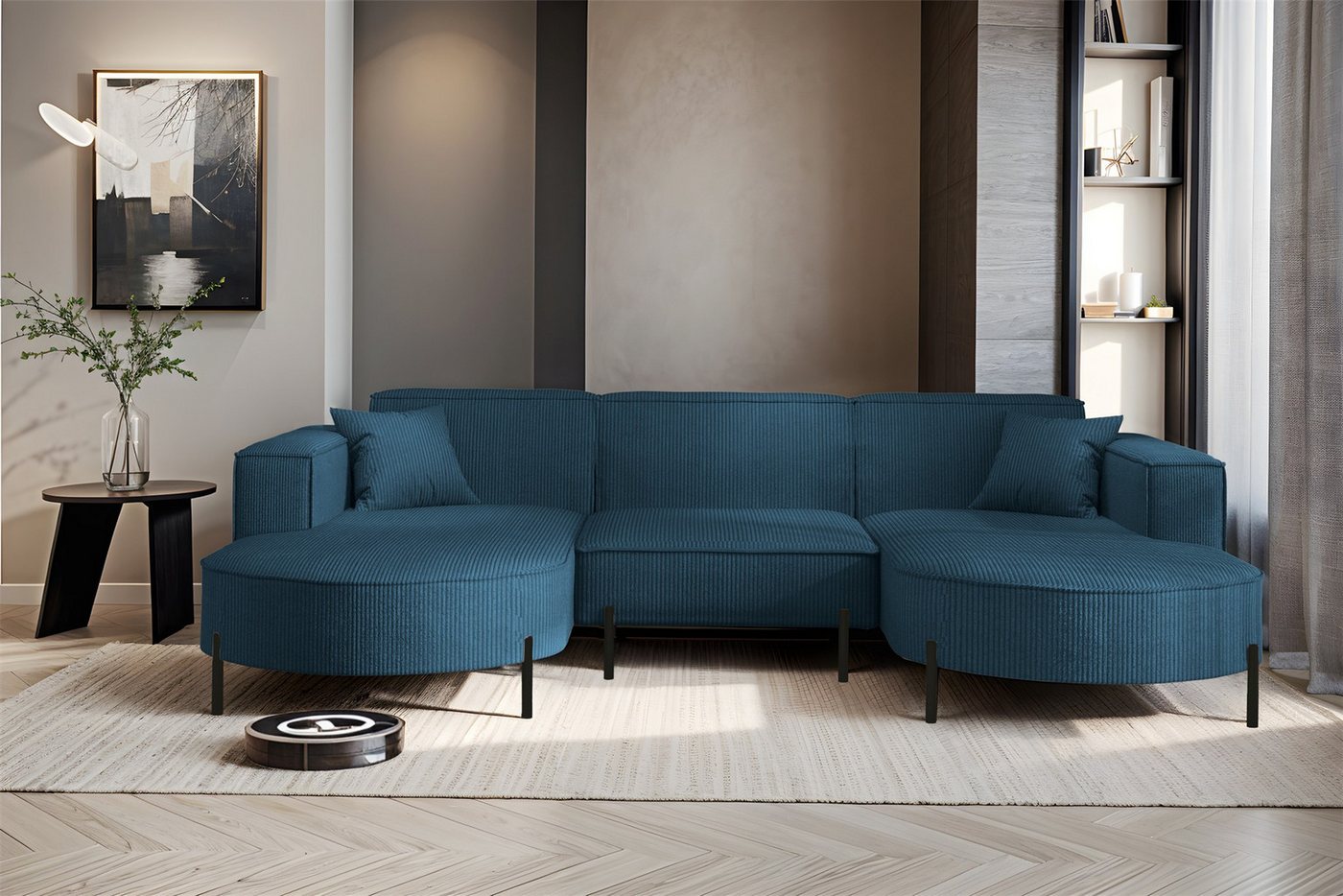 Fun Möbel Wohnlandschaft Sofa U-Form VALENCIA in Stoff, Für Saugroboter geeignet Fun Möbel Wohnlandschaft Sofa U-Form VALENCIA in Stoff, Für Saugroboter geeignet von Fun Möbel