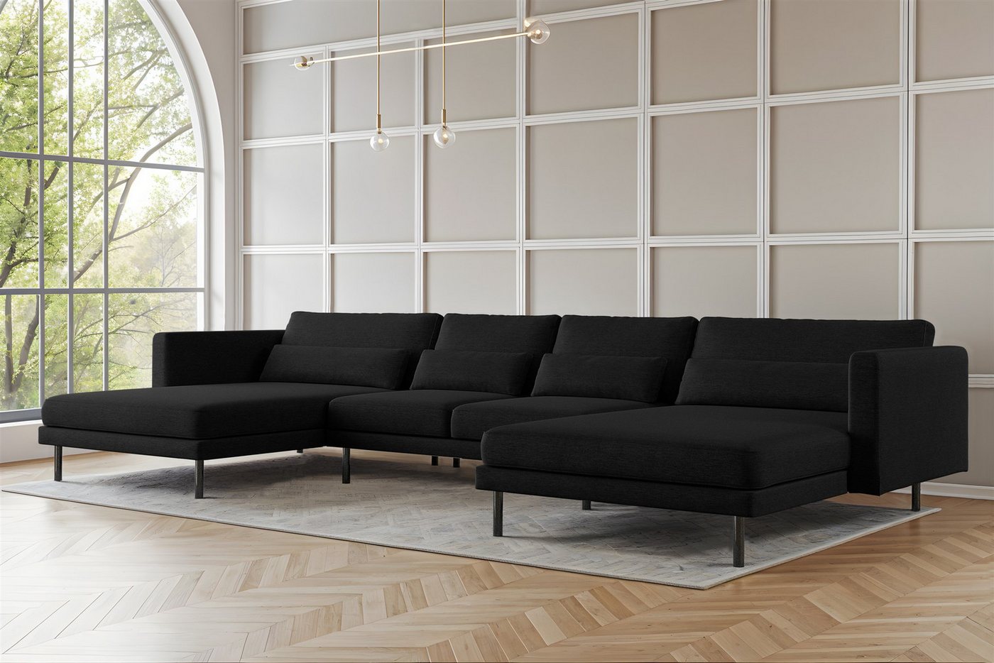 Fun Möbel Wohnlandschaft Sofa in U-Form AGADA in Stoff, inkl. 4 Zierkissen, Rücken echt bezogen Fun Möbel Wohnlandschaft Sofa in U-Form AGADA in Stoff, inkl. 4 Zierkissen, Rücken echt bezogen von Fun Möbel