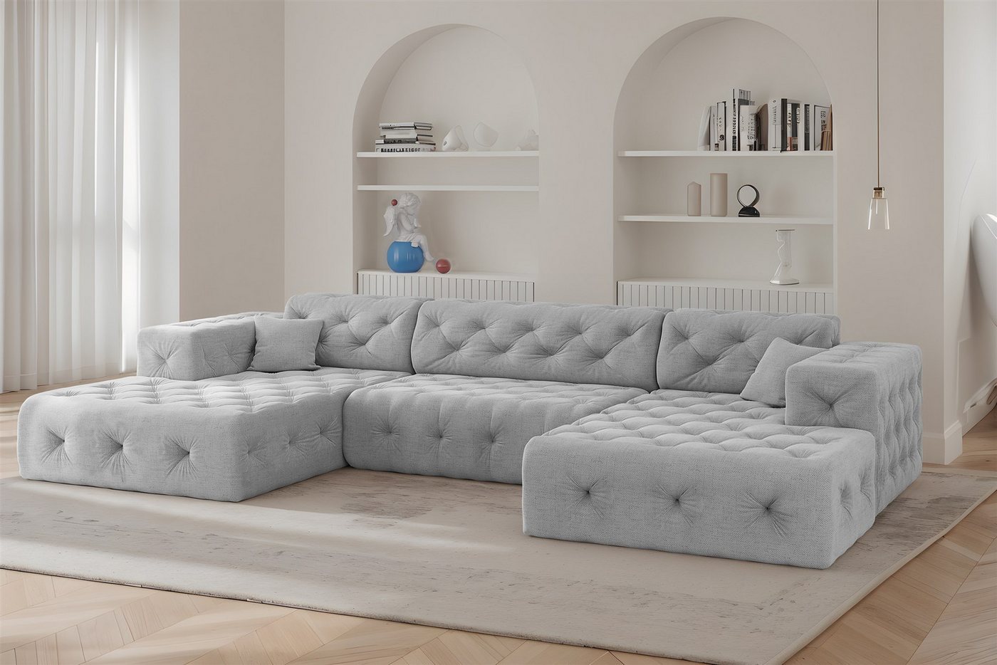Fun Möbel Wohnlandschaft Sofa in U-Form CHANTAL in Stoff Moly, inkl. 2 Zierkissen Fun Möbel Wohnlandschaft Sofa in U-Form CHANTAL in Stoff Moly, inkl. 2 Zierkissen von Fun Möbel