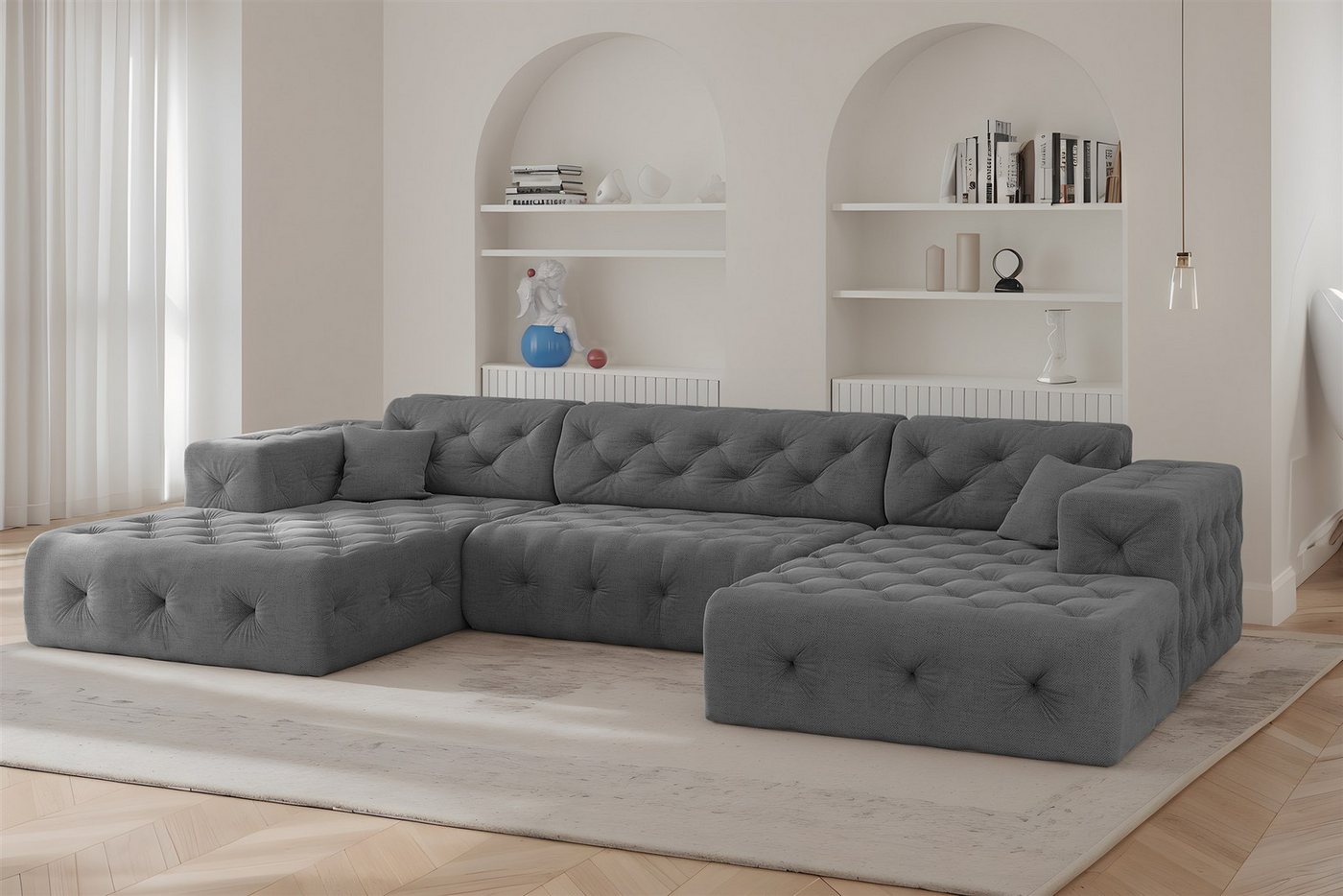 Fun Möbel Wohnlandschaft Sofa in U-Form CHANTAL in Stoff Moly, inkl. 2 Zierkissen Fun Möbel Wohnlandschaft Sofa in U-Form CHANTAL in Stoff Moly, inkl. 2 Zierkissen von Fun Möbel