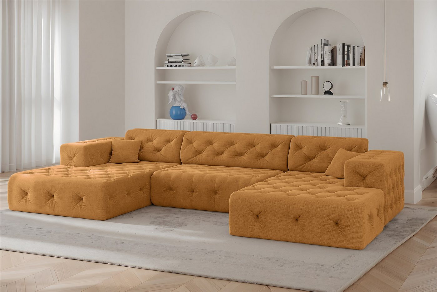 Fun Möbel Wohnlandschaft Sofa in U-Form FUN ESTEBAN in Stoff Moly, inkl. 2 Zierkissen, Rundumbezug Fun Möbel Wohnlandschaft Sofa in U-Form FUN ESTEBAN in Stoff Moly, inkl. 2 Zierkissen, Rundumbezug von Fun Möbel