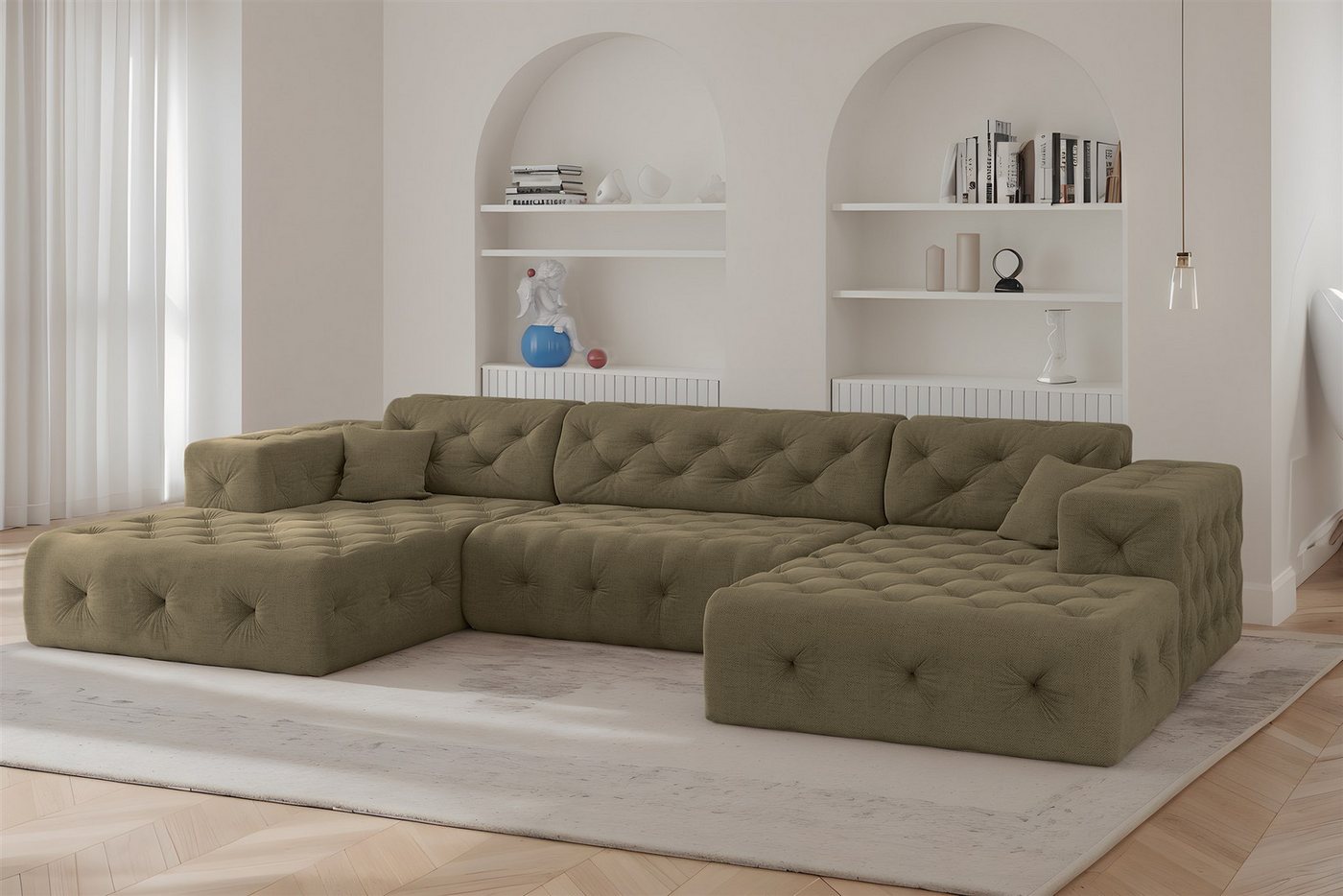Fun Möbel Wohnlandschaft Sofa in U-Form FUN ESTEBAN in Stoff Moly, inkl. 2 Zierkissen, Rundumbezug Fun Möbel Wohnlandschaft Sofa in U-Form FUN ESTEBAN in Stoff Moly, inkl. 2 Zierkissen, Rundumbezug von Fun Möbel
