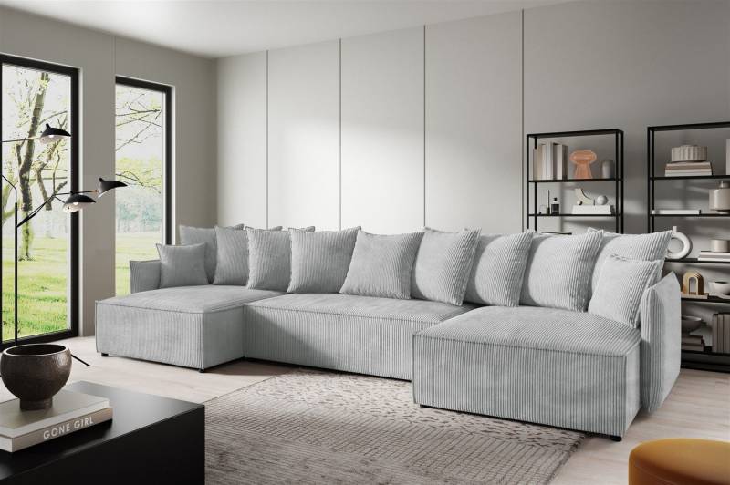 Fun Möbel Wohnlandschaft Sofa in U-Form MINEA in Stoff Poso, Rundumbezug von Fun Möbel