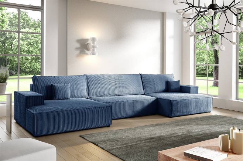 Fun Möbel Wohnlandschaft Sofa in U-Form mit Schlaffunktion CORUNIA Stoff Poso, inkl. Bettkasten, Rücken echt bezogen Fun Möbel Wohnlandschaft Sofa in U-Form mit Schlaffunktion CORUNIA Stoff Poso, inkl. Bettkasten, Rücken echt bezogen von Fun Möbel
