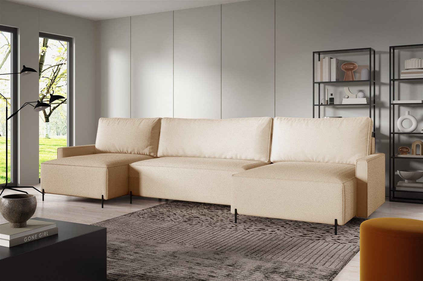 Fun Möbel Wohnlandschaft Sofa mit Schlaffunktion BRAGA Stoff Now or Never, U-Typ, Rücken echt bezogen Fun Möbel Wohnlandschaft Sofa mit Schlaffunktion BRAGA Stoff Now or Never, U-Typ, Rücken echt bezogen von Fun Möbel
