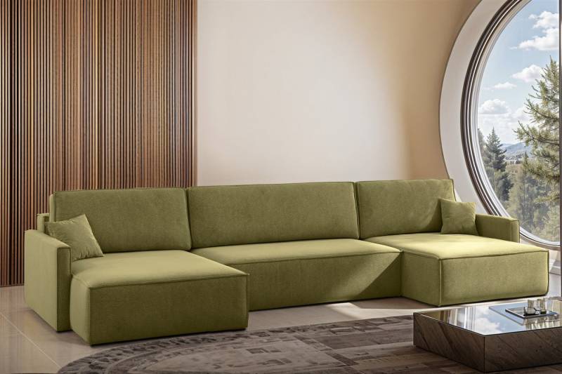 Fun Möbel Wohnlandschaft Sofa mit Schlaffunktion FUN MARIUS in Stoff, inkl. 2 Zierkissen, inkl. Bettkasten von Fun Möbel