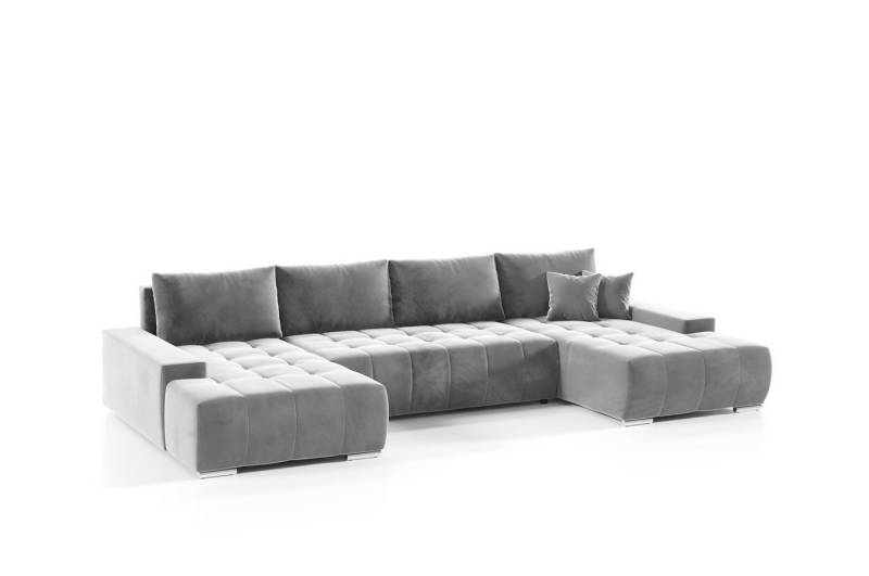 Fun Möbel Wohnlandschaft Sofa mit Schlaffunktion VOGAR in Stoff, inkl. Bettkasten, Inkl. 4 Rückenkissen und 2 Zierkissen von Fun Möbel