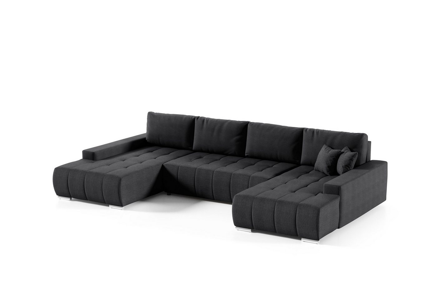 Fun Möbel Wohnlandschaft Sofa mit Schlaffunktion VOGAR in Stoff, inkl. Bettkasten, Inkl. 4 Rückenkissen und 2 Zierkissen von Fun Möbel