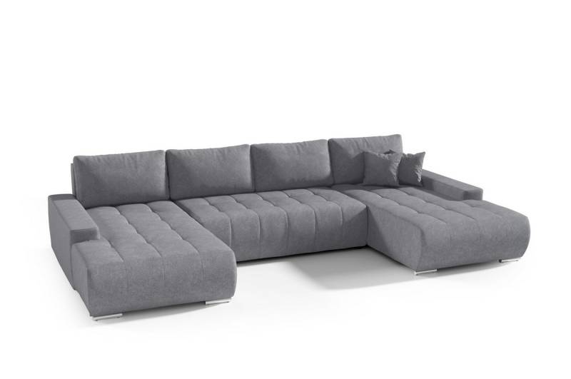 Fun Möbel Wohnlandschaft Sofa mit Schlaffunktion VOGAR in Stoff, inkl. Bettkasten, Inkl. 4 Rückenkissen und 2 Zierkissen von Fun Möbel