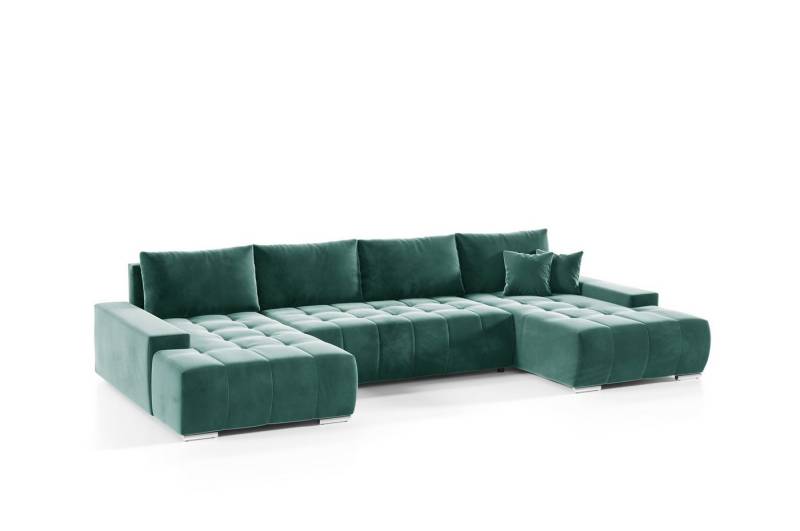 Fun Möbel Wohnlandschaft Sofa mit Schlaffunktion VOGAR in Stoff, inkl. Bettkasten, Inkl. 4 Rückenkissen und 2 Zierkissen von Fun Möbel
