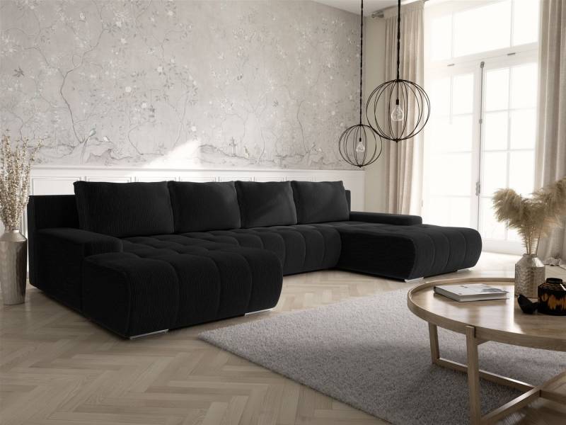 Fun Möbel Wohnlandschaft Sofa mit Schlaffunktion VOGAR in Stoff, inkl. Bettkasten, Inkl. 4 Rückenkissen und 2 Zierkissen von Fun Möbel