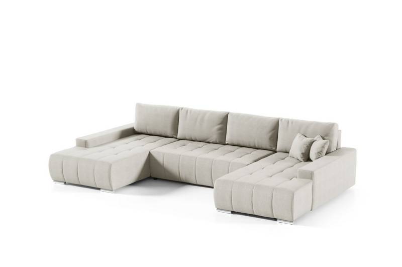 Fun Möbel Wohnlandschaft Sofa mit Schlaffunktion VOGAR in Stoff, inkl. Bettkasten, Inkl. 4 Rückenkissen und 2 Zierkissen von Fun Möbel