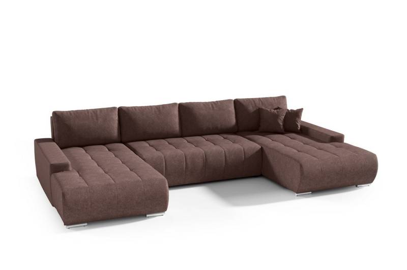 Fun Möbel Wohnlandschaft Sofa mit Schlaffunktion VOGAR in Stoff, inkl. Bettkasten, Inkl. 4 Rückenkissen und 2 Zierkissen von Fun Möbel