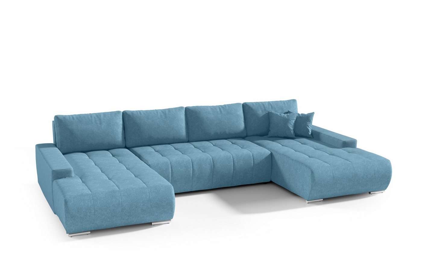 Fun Möbel Wohnlandschaft Sofa mit Schlaffunktion VOGAR in Stoff, inkl. Bettkasten, Inkl. 4 Rückenkissen und 2 Zierkissen von Fun Möbel
