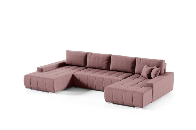 Fun Möbel Wohnlandschaft Sofa mit Schlaffunktion VOGAR in Stoff, inkl. Bettkasten, Inkl. 4 Rückenkissen und 2 Zierkissen von Fun Möbel