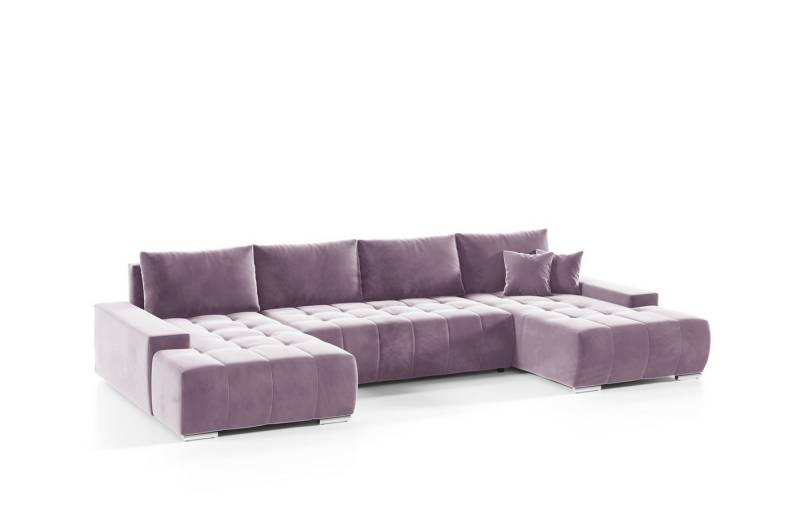 Fun Möbel Wohnlandschaft Sofa mit Schlaffunktion VOGAR in Stoff, inkl. Bettkasten, Inkl. 4 Rückenkissen und 2 Zierkissen von Fun Möbel