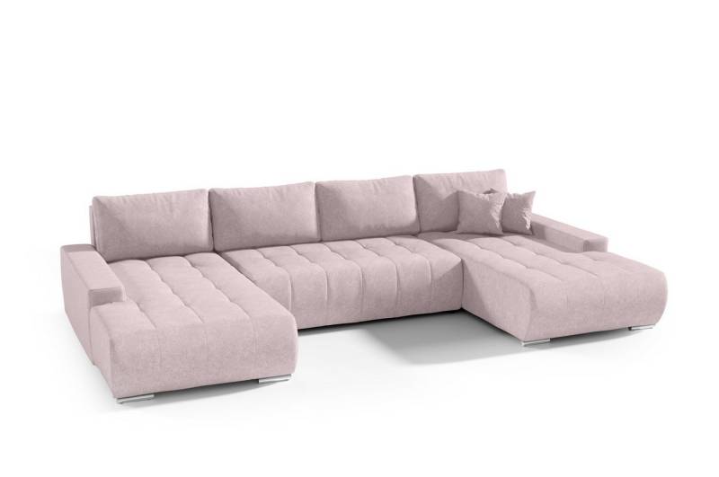 Fun Möbel Wohnlandschaft Sofa mit Schlaffunktion VOGAR in Stoff, inkl. Bettkasten, Inkl. 4 Rückenkissen und 2 Zierkissen von Fun Möbel