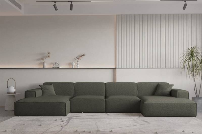Fun Möbel Wohnlandschaft U-Form CELES PREMIUM, Breite 379 cm, Inkl. 2 Zierkissen von Fun Möbel