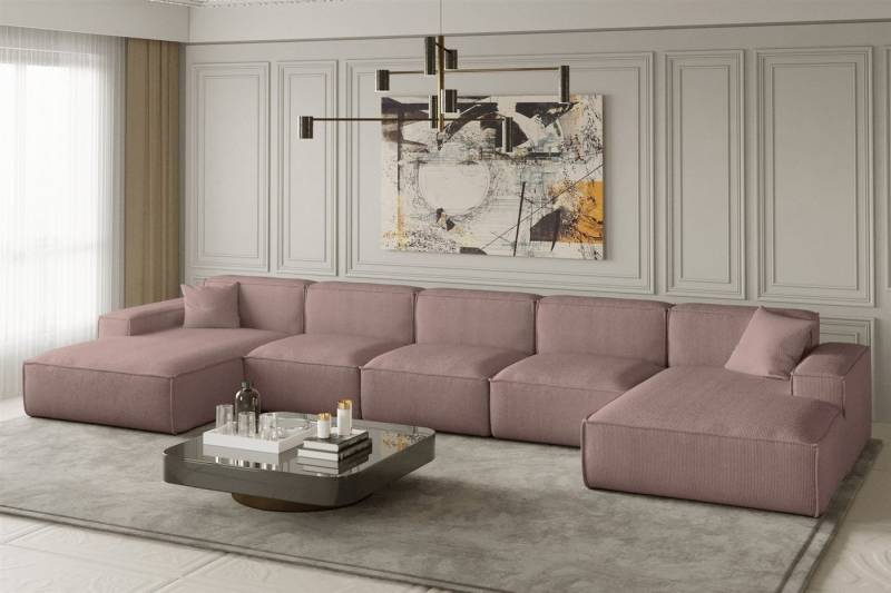 Fun Möbel Wohnlandschaft U-Form CELES XL, Breite 462 cm, inkl. 2 Zierkissen von Fun Möbel