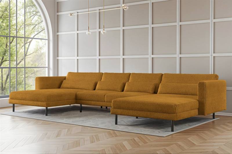 Fun Möbel Wohnlandschaft U-Form Sofa FUN AGAPITO in Stoff, inkl. 4 Zierkissen, Rundumbezug von Fun Möbel