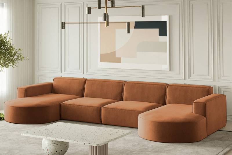 Fun Möbel Wohnlandschaft U-Form Sofa PALMA XL in Stoff Noel und Scala, auch in Ausführung Gesamtbreite 299 cm erhältlich, Rundumbezug von Fun Möbel