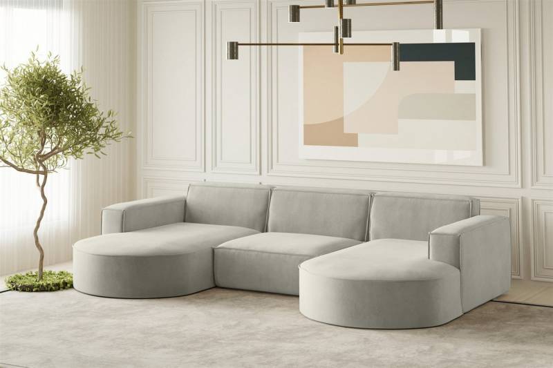 Fun Möbel Wohnlandschaft U-Form Sofa PALMA in Stoff in Stoff Noel und Scala, auch in Ausführung Gesamtbreite 382 cm erhältlich, Rundumbezug von Fun Möbel
