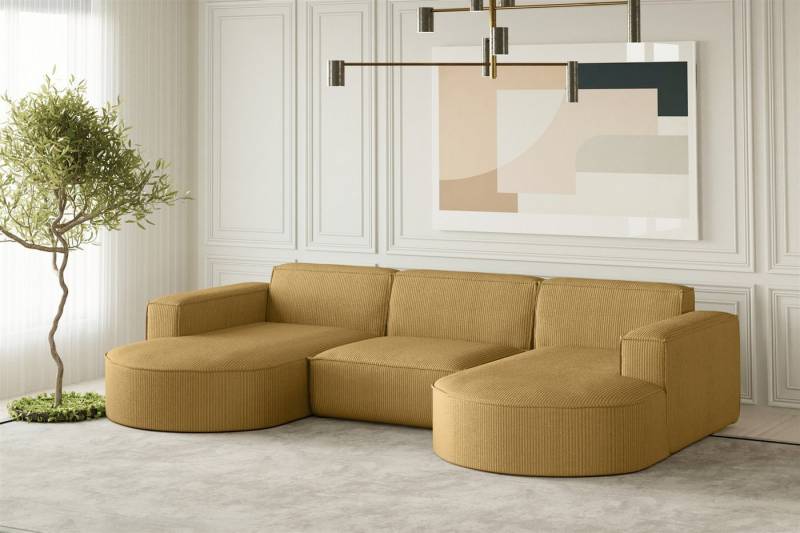 Fun Möbel Wohnlandschaft U-Form Sofa PALMA in Stoff in Stoff Noel und Scala, auch in Ausführung Gesamtbreite 382 cm erhältlich, Rundumbezug von Fun Möbel