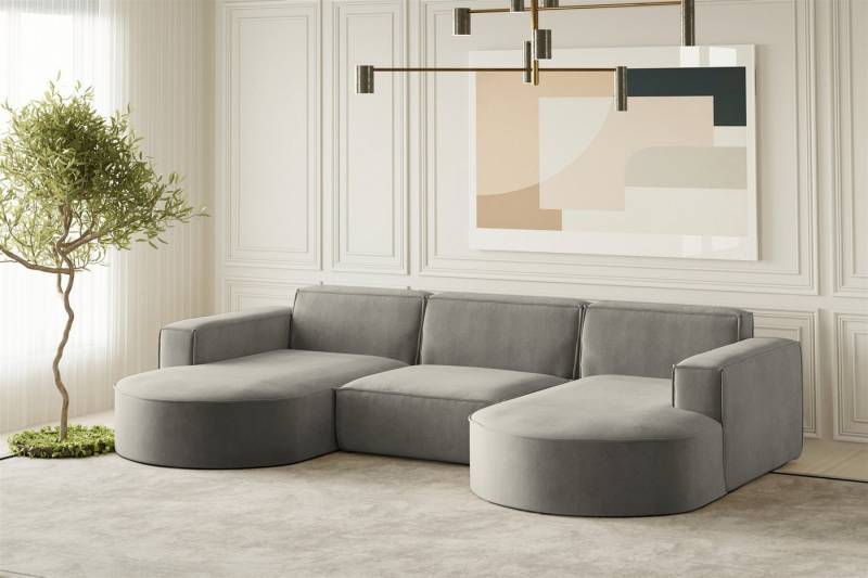 Fun Möbel Wohnlandschaft U-Form Sofa PALMA in Stoff in Stoff Noel und Scala, auch in Ausführung Gesamtbreite 382 cm erhältlich, Rundumbezug von Fun Möbel