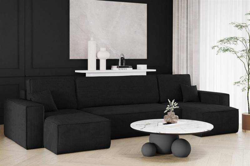 Fun Möbel Wohnlandschaft Wohnlandschaft Sofa Schlafsofa MARIS in Stoff Poso, mit Schlaffunktion, Rundumbezug von Fun Möbel
