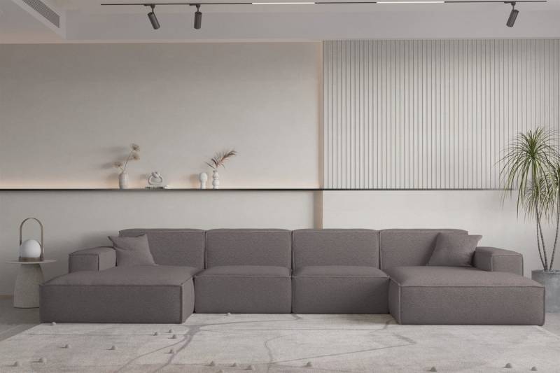 Fun Möbel Wohnlandschaft Wohnlandschaft U-Form CELES PREMIUM, Breite 379 cm, Inkl. 2 Zierkissen von Fun Möbel
