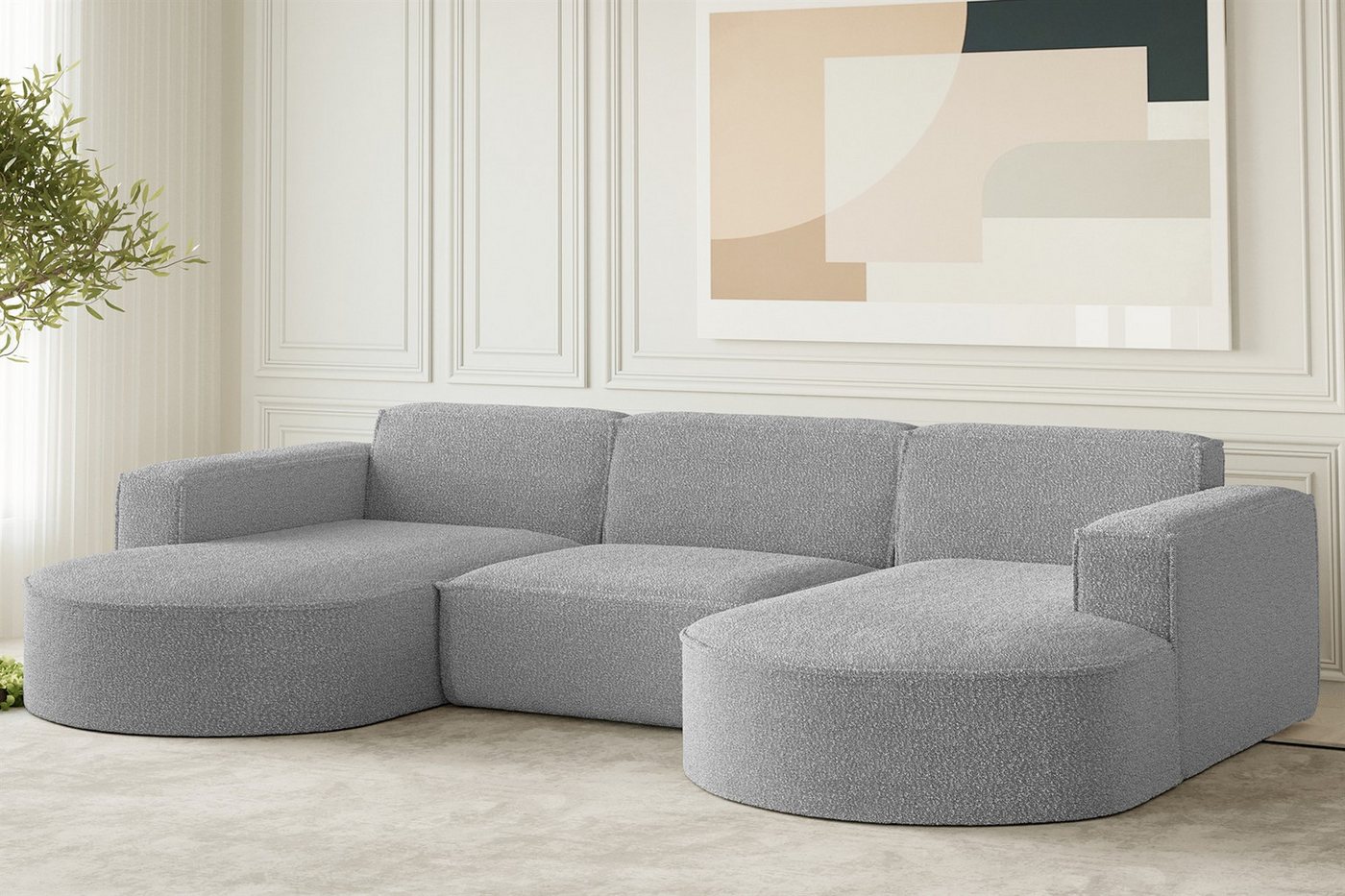 Fun Möbel Wohnlandschaft Wohnlandschaft U-Form Sofa PALMA in Stoff Opera Velvet oder Ascot, frei im Raum stellbar, Rundumbezug Fun Möbel Wohnlandschaft Wohnlandschaft U-Form Sofa PALMA in Stoff Opera Velvet oder Ascot, frei im Raum stellbar, Rundumbezug von Fun Möbel