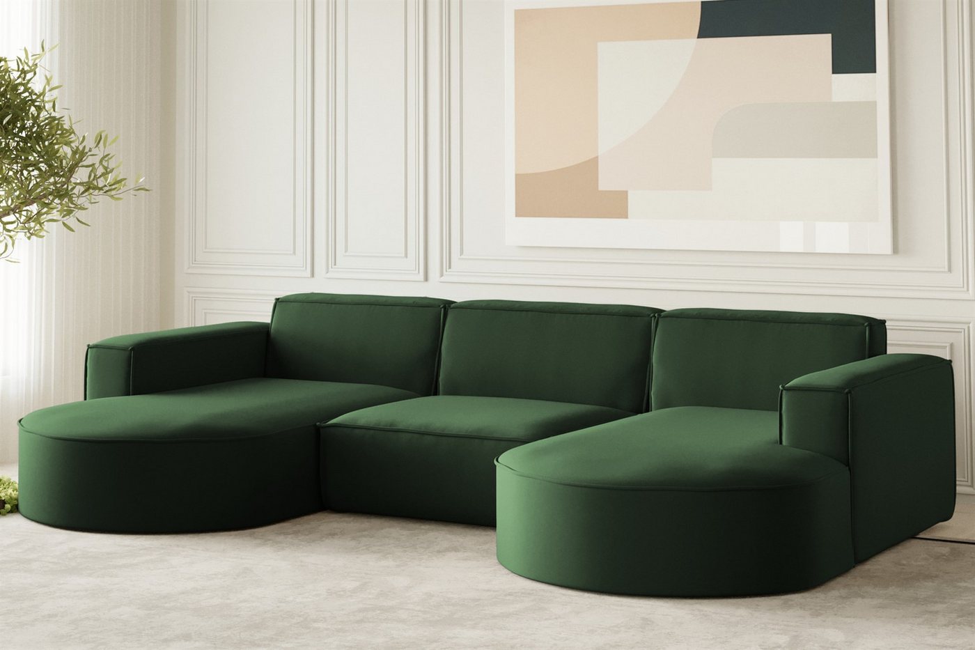 Fun Möbel Wohnlandschaft Wohnlandschaft U-Form Sofa PALMA in Stoff Opera Velvet oder Ascot, frei im Raum stellbar, Rundumbezug Fun Möbel Wohnlandschaft Wohnlandschaft U-Form Sofa PALMA in Stoff Opera Velvet oder Ascot, frei im Raum stellbar, Rundumbezug von Fun Möbel