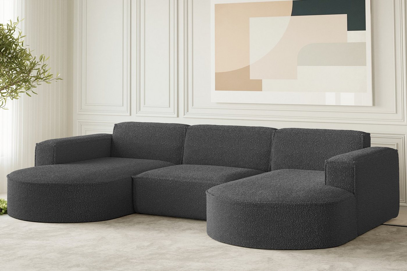 Fun Möbel Wohnlandschaft Wohnlandschaft U-Form Sofa PALMA in Stoff Opera Velvet oder Ascot, frei im Raum stellbar, Rundumbezug Fun Möbel Wohnlandschaft Wohnlandschaft U-Form Sofa PALMA in Stoff Opera Velvet oder Ascot, frei im Raum stellbar, Rundumbezug von Fun Möbel