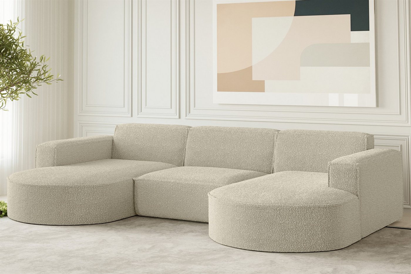Fun Möbel Wohnlandschaft Wohnlandschaft U-Form Sofa PALMA in Stoff Opera Velvet oder Ascot, frei im Raum stellbar, Rundumbezug Fun Möbel Wohnlandschaft Wohnlandschaft U-Form Sofa PALMA in Stoff Opera Velvet oder Ascot, frei im Raum stellbar, Rundumbezug von Fun Möbel