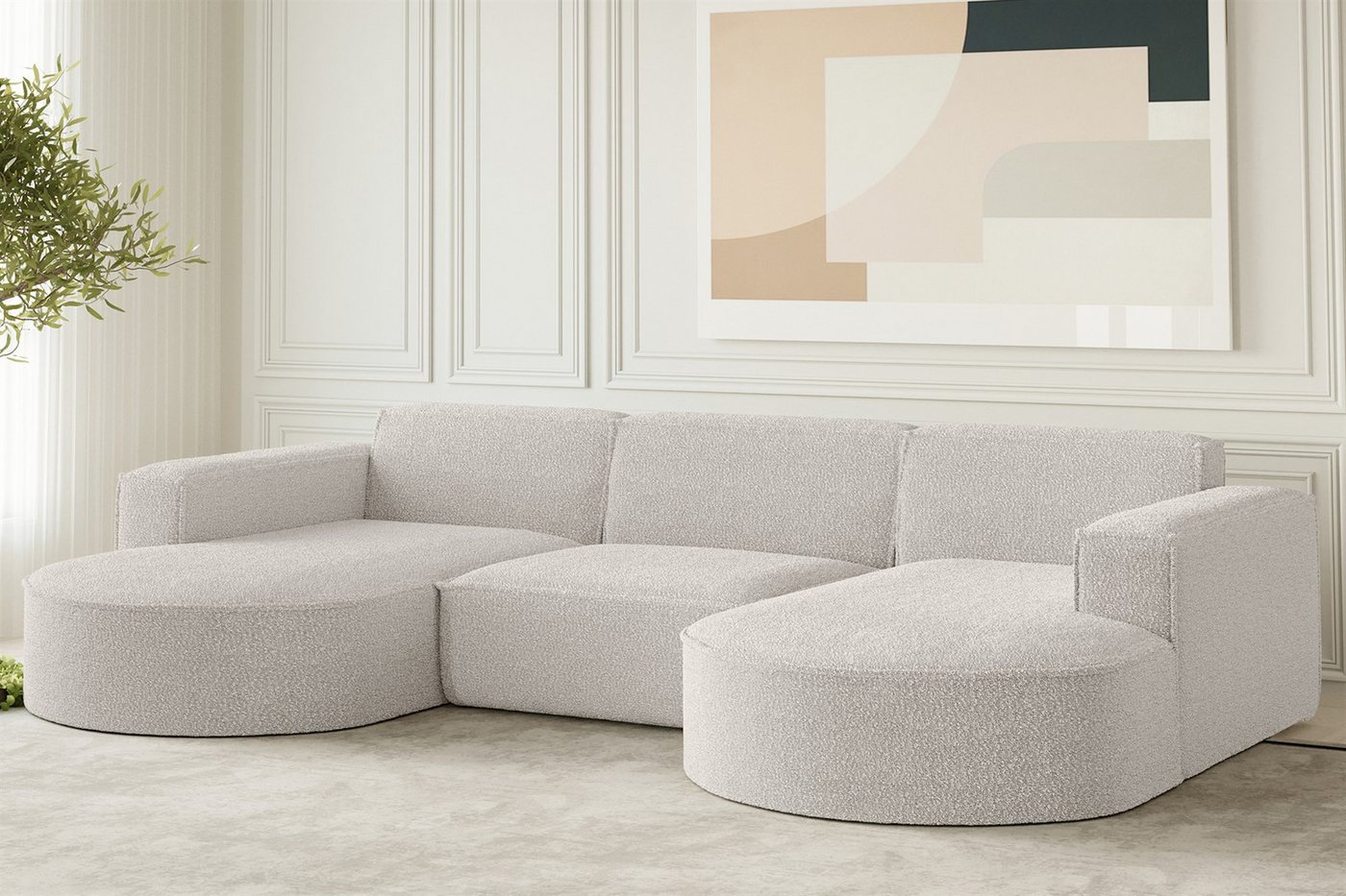 Fun Möbel Wohnlandschaft Wohnlandschaft U-Form Sofa PALMA in Stoff Opera Velvet oder Ascot, frei im Raum stellbar, Rundumbezug Fun Möbel Wohnlandschaft Wohnlandschaft U-Form Sofa PALMA in Stoff Opera Velvet oder Ascot, frei im Raum stellbar, Rundumbezug von Fun Möbel