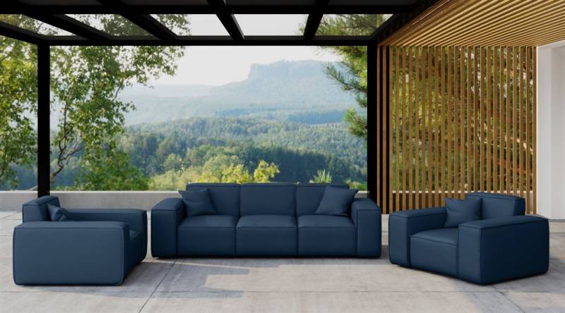 Gartenmöbel-Set SUMMER 3-1-1 wetterfester Stoff NXL Dunkelblau von Fun Moebel