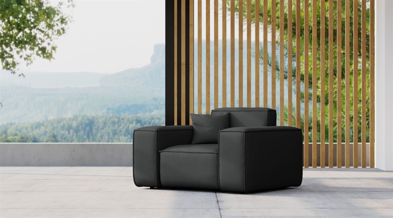 Gartensessel Sessel Loungsessel SUMMER wetterfester Stoff NXL Schwarz von Fun Möbel