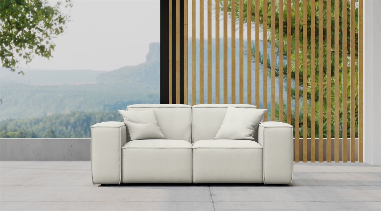 Gartensofa Loungesofa Sofa 2-Sitzer SUMMER wetterfester Stoff NXL Altweiß von Fun Möbel