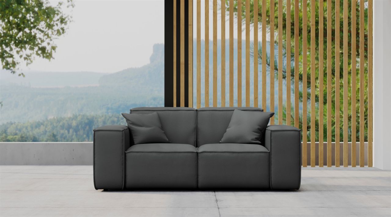Gartensofa Loungesofa Sofa 2-Sitzer SUMMER wetterfester Stoff NXL Anthrazit von Fun Möbel