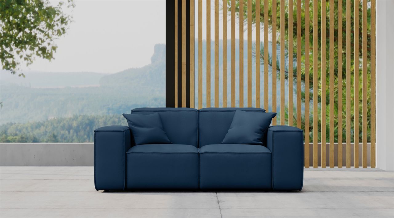 Gartensofa Loungesofa Sofa 2-Sitzer SUMMER wetterfester Stoff NXL Dunkelblau von Fun Möbel