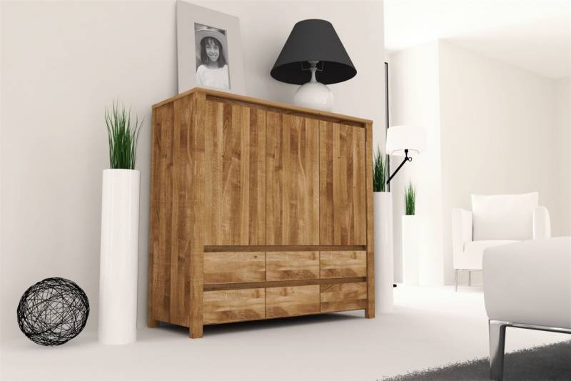 Kommode Schrank MAISON Buche massiv 115x112x45 cm von Fun Möbel