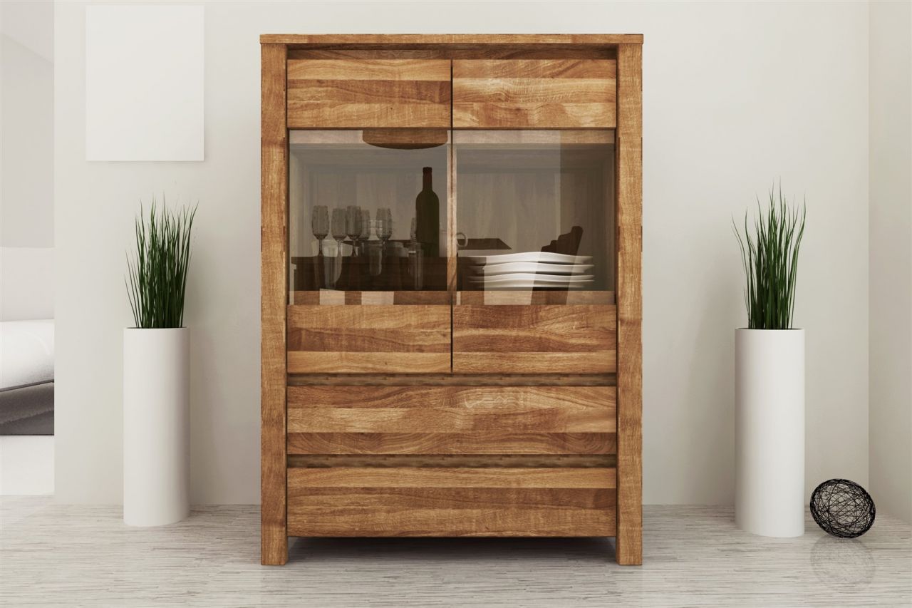 Highboard Kommode MAISON Buche massiv 80x112x45 cm von Fun Möbel