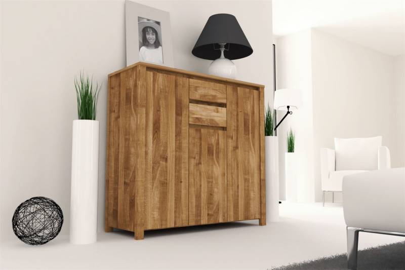 Kommode Schrank MAISON Eiche massiv 115x112x45 cm von Fun Möbel