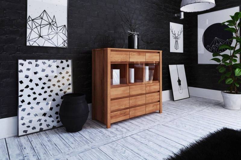 Anrichte Kommode MAISON Eiche massiv 115x112x45 cm von Fun Möbel