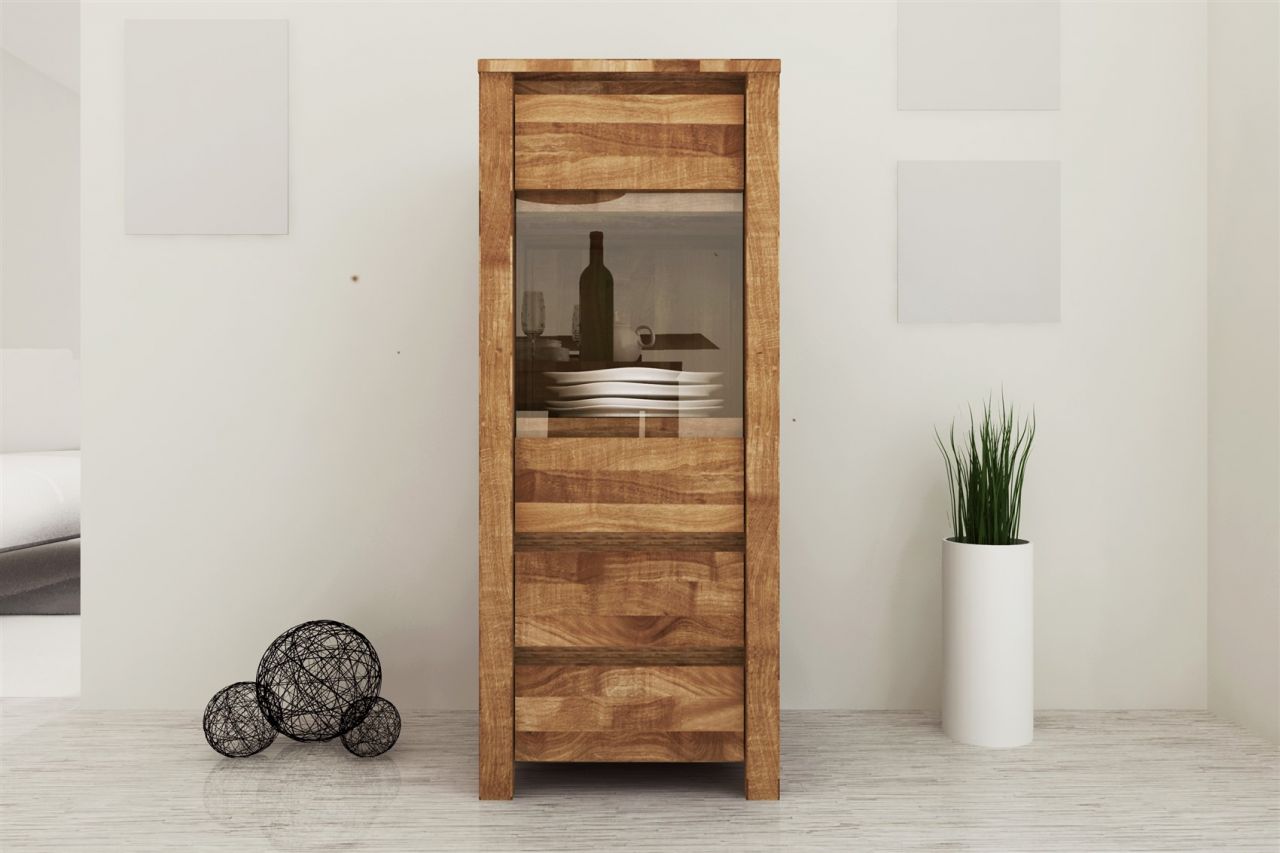 Highboard Kommode MAISON Eiche massiv 45x112x45 cm von Fun Möbel