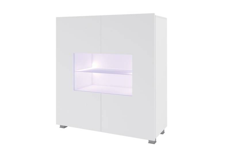 Highboard Schrank KAVOS in Weiss Hochglanz inkl.LED Beleuchtung von Fun Moebel